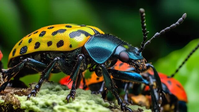 Various colourful beetles, An assortment of colorful beetles