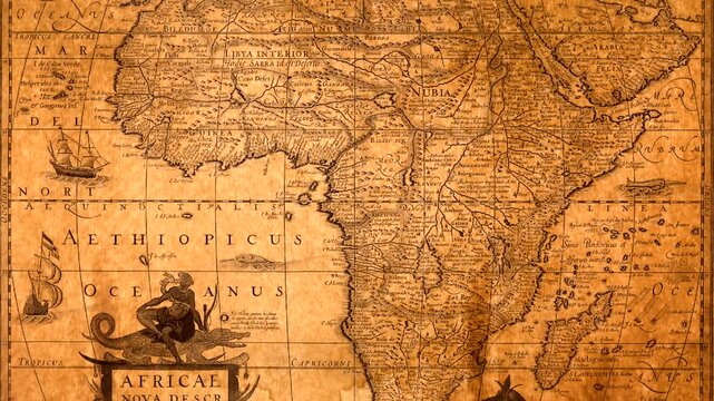 Vintage map of Africa labeled Aethiopicus Oceanus.