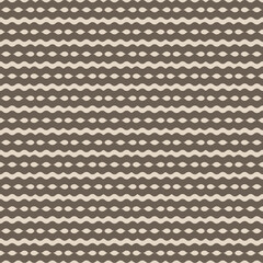 Fototapeta premium Seamless Wavy Stripe Pattern with Organic Oval Shapes, Minimal Beige Brown Geometric Background, Modern Textile Surface Design