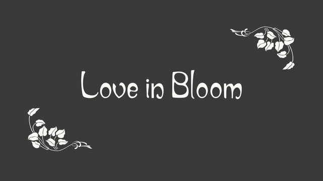Love In Bloom &ndash; Art Nouveau Floral Wedding Title (Alpha Channel)