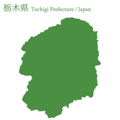 Obraz premium イラスト素材：日本地図 栃木県ベクターイラストマップ
