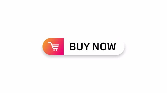 BUY now button animation for e- commerce website and online shopping interface buy now icon animation on white background in 4k animation