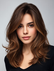 Naklejka premium Young adult woman posing for beauty headshot
