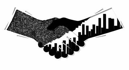 Symbolic handshake representing collaboration and business growth