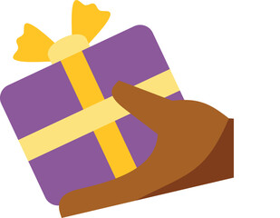 Obraz premium Hand offering a wrapped present, symbolizing giving, celebration, and surprise