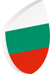 Fototapeta premium 3D Bulgaria Flag Shield in Isometric Rugby Ball Shape