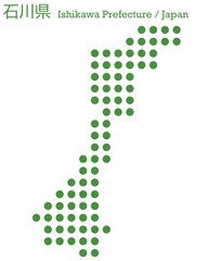 イラスト素材：日本地図　石川県ベクターイラストマップ