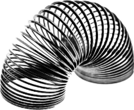 Large vector halftone spring toy with a transparent background
