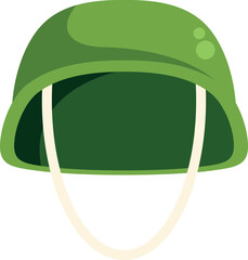 Obraz premium Green military helmet icon symbolizing army protection and combat
