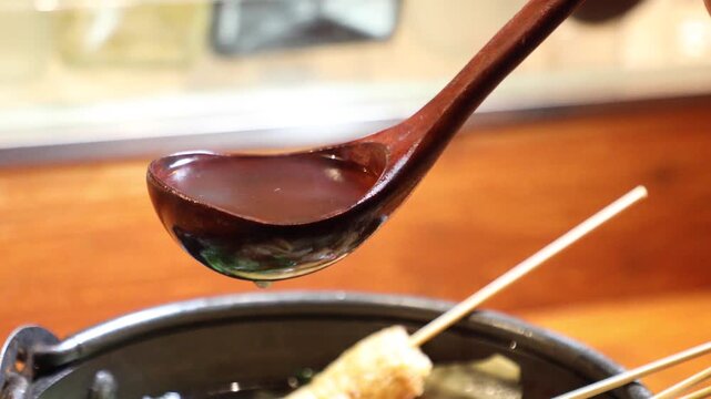 Spoon to scoop up fish cake soup