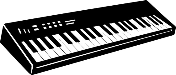 Fototapeta premium Piano Keyboard Silhouette Musical Instrument Vector Icon