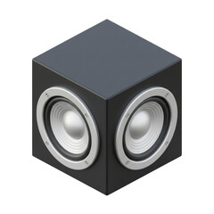 Obraz premium 3D Isometric Speaker, isolated on a transparent background
