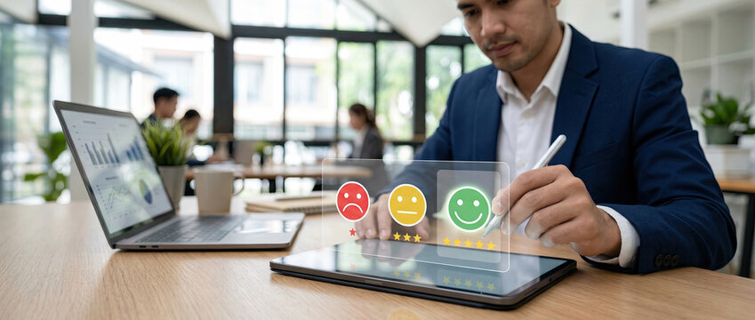 Customer Satisfaction Rating and Online Service Feedback Concept