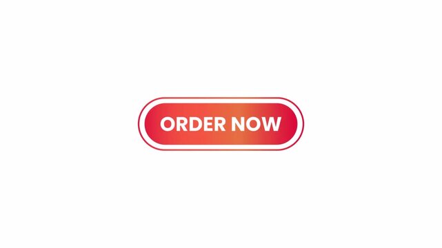 order now button animation isolated  on white background. Click on order now button with mouse cursor ,online shopping click button, modern web interface  4k