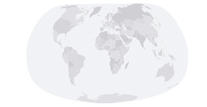 Customizable Bertin Standard Wireframe Map - Bertin 1953 Projection