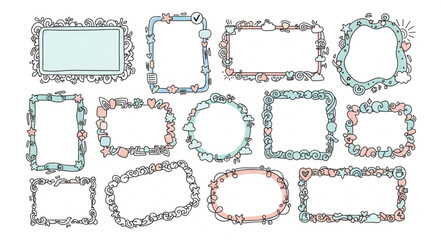Collection of Decorative Floral Frames and Borders.