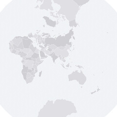 Obraz premium Customizable Eastern Hemisphere Wireframe Map - Stereographic