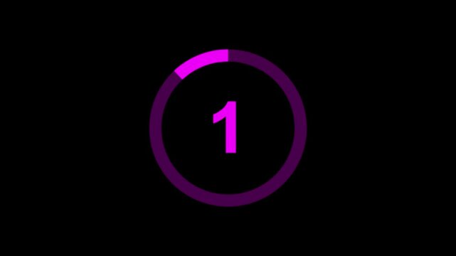 5 seconds Countdown timer with progress circle for five seconds dark background.