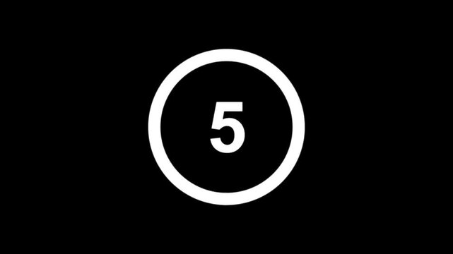 10 seconds Countdown timer with progress circle for ten seconds transparent background.