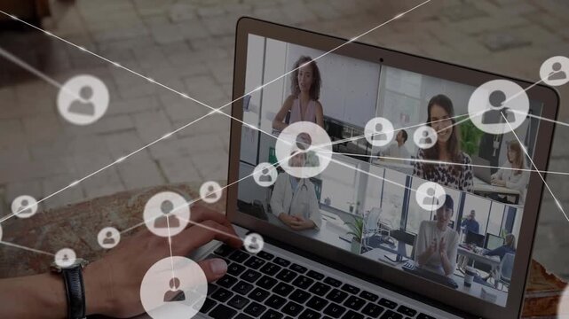Animation shows a Caucasian network in logistics and transportation.