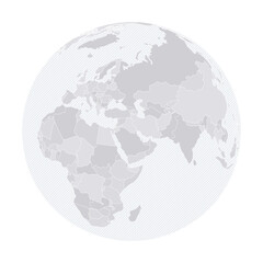 Fototapeta premium Customizable Middle East Wireframe Globe - Orthographic Projection