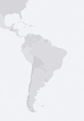 Fototapeta premium Customizable South America Wireframe Map - Mercator Projection