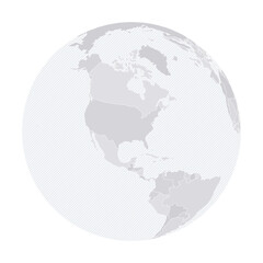 Obraz premium Customizable Western Hemisphere Wireframe Globe - Orthographic