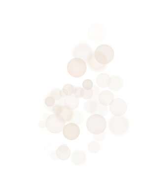 Transparent blurred bokeh. PNG Soft glow of light circles.