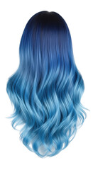 Fototapeta premium Stunning gradient blue hair with wavy texture and natural flow