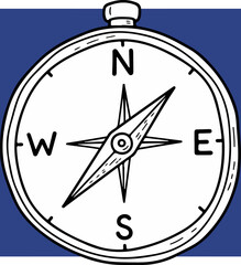 Compass pointing north, navigation tool for direction and guidance.