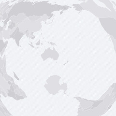 Customizable Wireframe World Map from Sydney - Azimuthal Equidistant