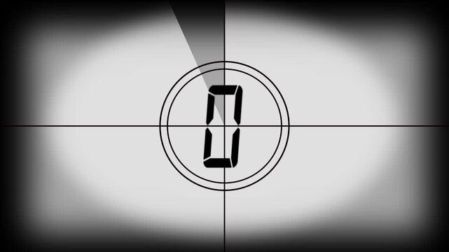 5 to 0 countdown  animation video,Old movie 5 sec countdown film reel movie, Old movie leader, retro projector style and old film rolling with details,