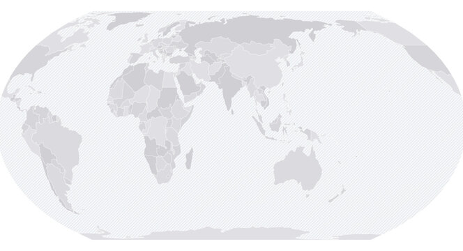 Customizable Wireframe World Map Indian Ocean - Equal Earth Projection