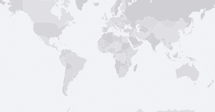 Customizable Wireframe World Map Standard - Mercator Projection