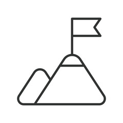 Fototapeta premium achievement goal success flag mountain icon in line design. achievement goal success flag mountain milestone target on white background vector. achievement editable stroke icon