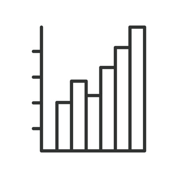 statistics analytics growth chart icon in line design. statistics analytics growth chart report performance on white background vector. statistics editable stroke icon