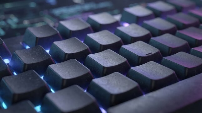 Close-up of a backlit keyboard