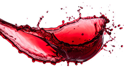 Splash of Fresh Red Pomegranate Juice on White Background