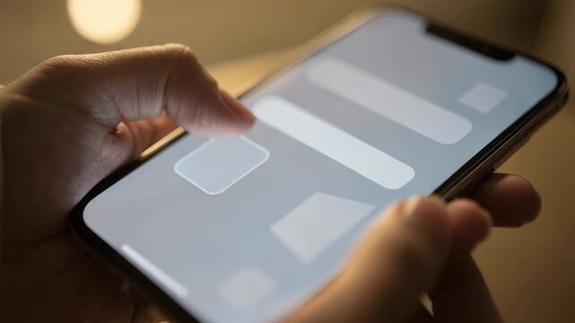 Closeup of a smartphone screen displaying a usergenerated content upload interface with title and tags input fields while background is softly blurred.