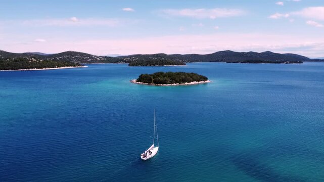 Stunning 4K Aerial Drone View of Croatia Coastline with Turquoise Adriatic Sea