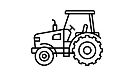 Obraz premium Outline vector icon of tractor agriculture machine, simple farming equipment symbol 