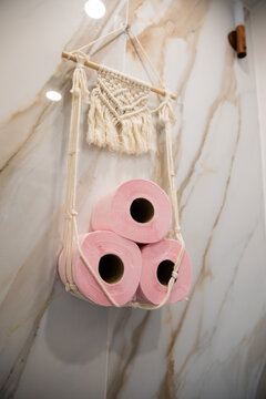 toilet bowl and toilet paper