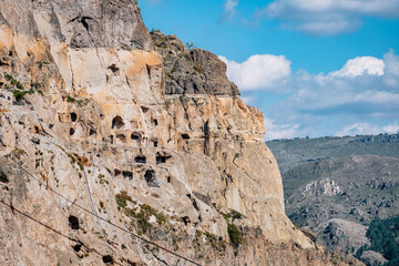 View on the cave monastery and dwellings of Vardzia in the south of Georgia © Pernelle Voyage