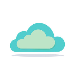 Fototapeta premium Blue glossy cloud icon on white background