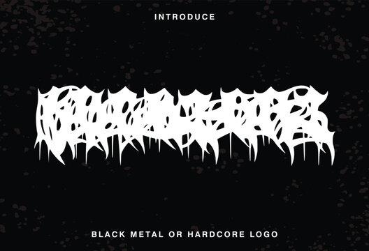 Death Metal, black metal, metal, punk, gothic, y2k, streetwear Rock Horror typeface Logo	