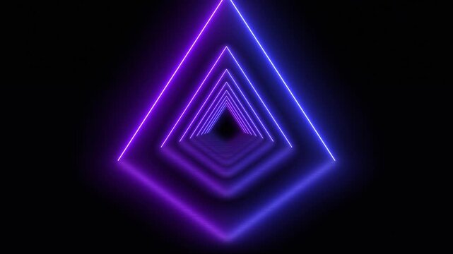 Neon Light Tunnel Fly Through - Futuristic Speed Corridor Sci-Fi Background Loop