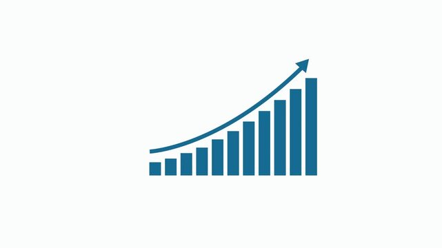 Business growth concept in graph chart showing Marketing sales profit increasing to future target . growing business concept. Clean Hi-tech style technology chart.made by Mahin#
