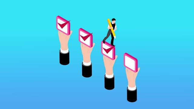 Businessman Checking Off Task List Completion Concept 3d animation cartoon