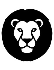 Fototapeta premium Black and white lion head logo.