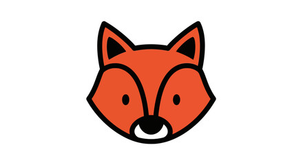 Fototapeta premium Cartoon Fox Face Closeup Illustration.